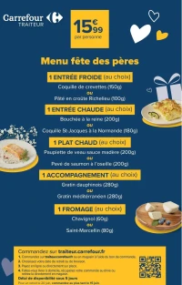 Menu fête des pères