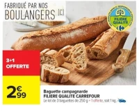 Baguette campagnarde FILIERE QUALITE CARREFOUR