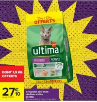 Croquettes pour chats stérilisés adultes ULTIMA