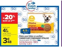 Patée pour chien en pochon CARREFOUR COMPANINO VITALIVE