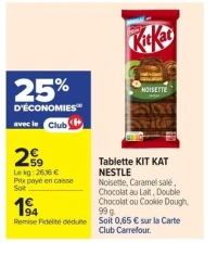 Tablette KIT KAT NESTLE