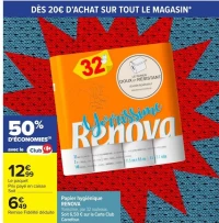 Papier hygiénique RENOVA Yorissime