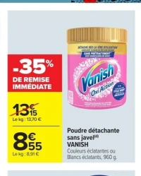 Vanish Poudre détachante sans javel