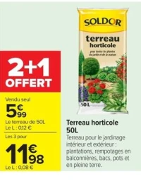 Terreau horticole Soldor 50L