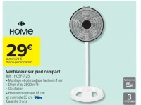 Home Ventilateur sur pied compact