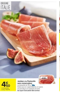 Jambon cru Pastorello sans conservateur