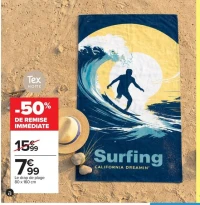 Tex Home Le drap de plage "Surfing"