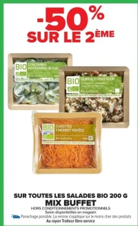 TOUTES LES SALADES BIO 200 G MIX BUFFET