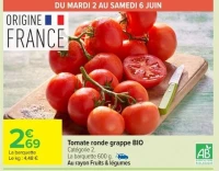 Tomate ronde grappe BIO