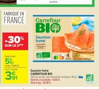 Saumon fumé CARREFOUR BIO