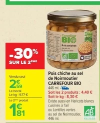 Pois chiche au sel de Noirmoutier Carrefour Bio