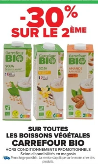 Les boissons végétales Carrefour Bio
