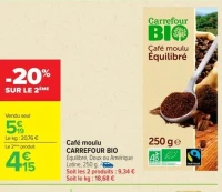 Café moulu CARREFOUR BIO