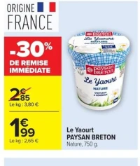 Le Yaourt Nature Paysan Breton