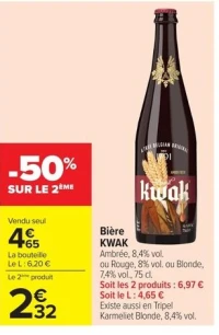 Bière KWAK Ambrée, ou Rouge, ou Blonde
