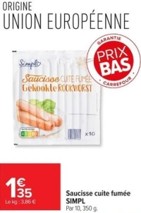 Saucisse cuite fumée SIMPL