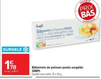 Bâtonnets de poisson panés surgelés SIMPL