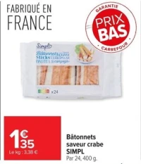 Bâtonnets saveur crabe SIMPL
