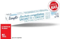 Simply 75 sacs de congélation 3L