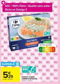 Saumon surgelé CARREFOUR EXTRA