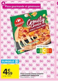 Pizza Crousty Cheese surgelée CARREFOUR SENSATION