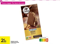 Tablette chocolat CARREFOUR EXTRA Lait biscuit