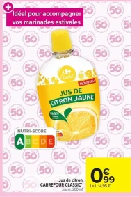 Jus de citron CARREFOUR CLASSIC'