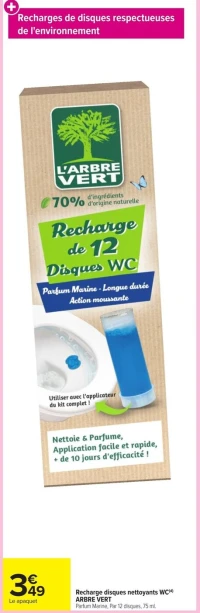 Recharge disques nettoyants WC ARBRE VERT