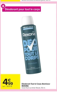 Déodorant Tout le Corps Atomiseur REXONA
