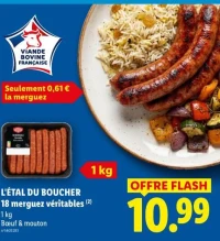L'ÉTAL DU BOUCHER 18 merguez véritables