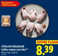 L'ÉTAL DU VOLAILLER Cailles nature sans tête