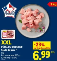 L'ÉTAL DU BOUCHER Sauté de porc