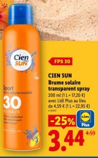 Cien Sun Brume solaire transparent spray