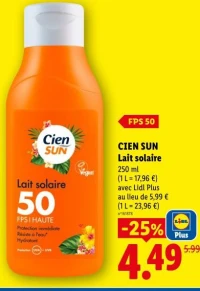 CIEN SUN Lait solaire FPS 50