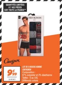Lot de 5 boxers homme