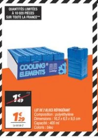 Lot de 2 blocs réfrigérant