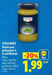 ITALIAMO Pesto aux pistaches à la sicilienne