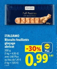 ITALIAMO Biscuits feuilletés glaçage abricot