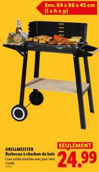 GRILLMEISTER Barbecue à charbon de bois