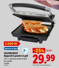 SILVERCREST Appareil à panini et gril