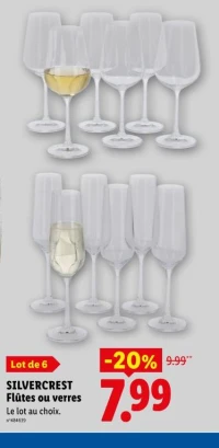 SILVERCREST Flûtes ou verres