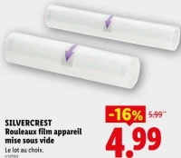 SILVERCREST Rouleaux film appareil mise sous vide