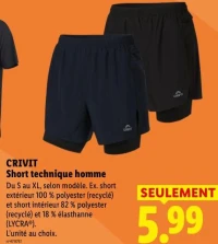 CRIVIT Short technique homme