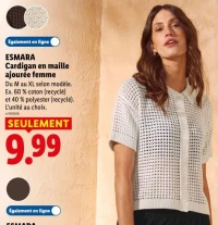 ESMARA Cardigan en maille ajourée femme