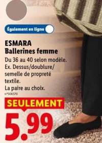 ESMARA Ballerines femme