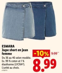 ESMARA Jupe short en jean femme