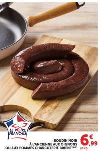 BOUDIN NOIR À L’ANCIENNE AUX OIGNONS OU AUX POMMES CHARCUTERIE BRIENT