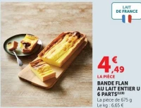 Bande flan au lait entier U