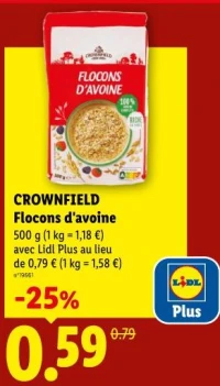 CROWNFIELD Flocons d'avoine