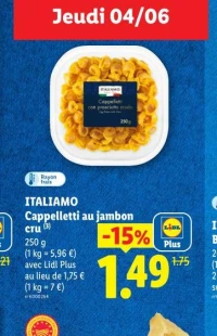 ITALIAMO Cappelletti au jambon cru